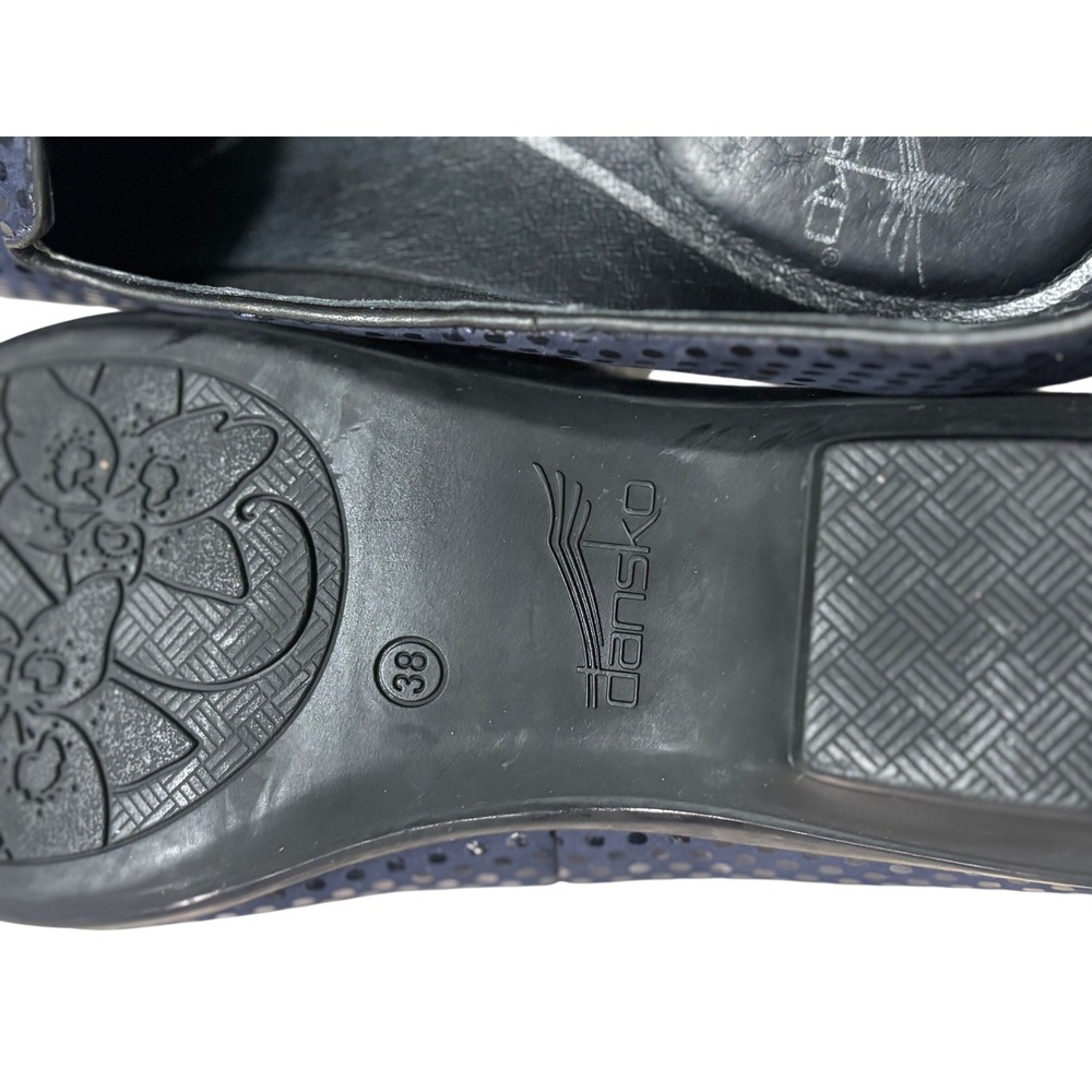 Dansko Navy Blue Metallic Polka Dot Slip On Loafers‎ Flats Size 38 - Picture 7 of 7